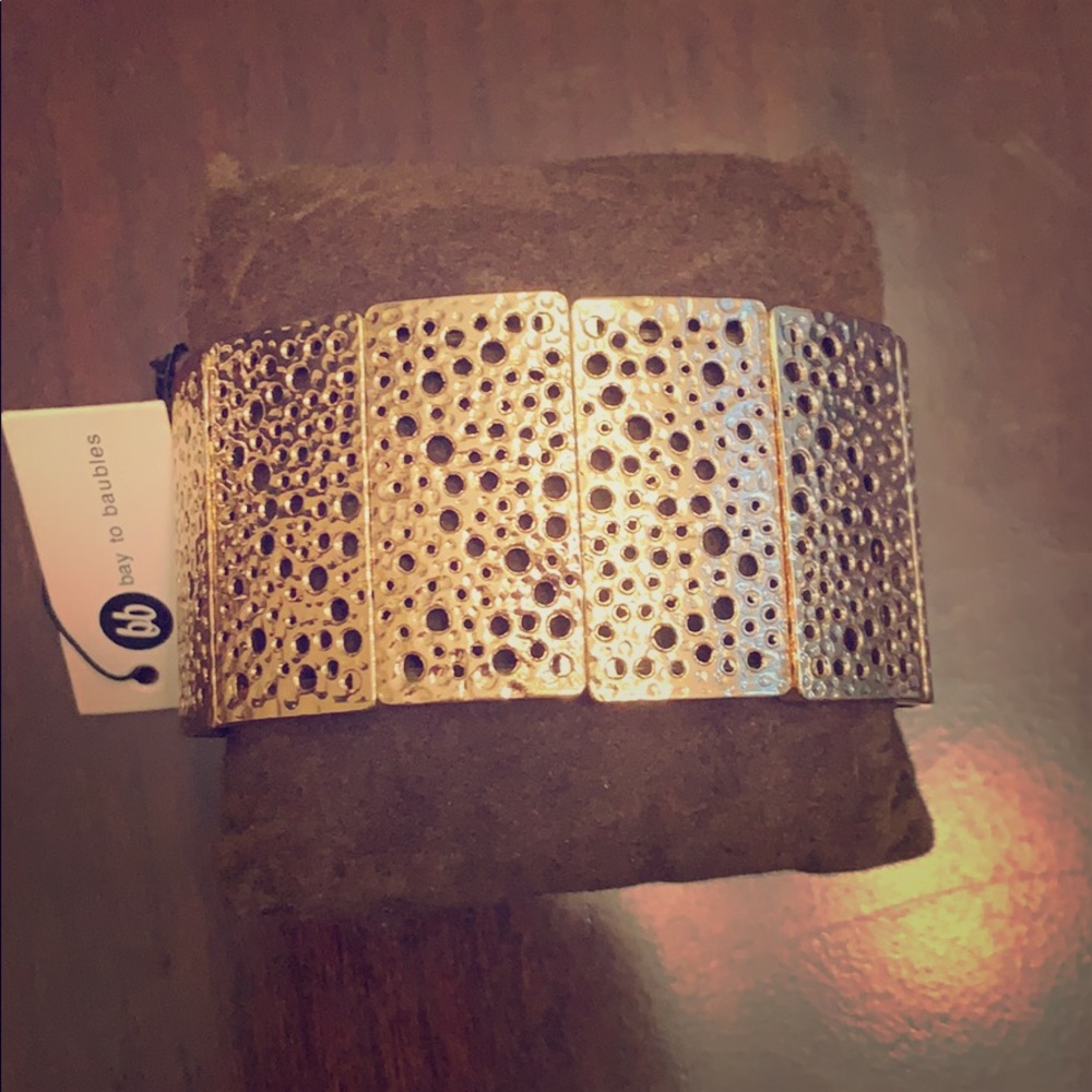Gold wide bracelet